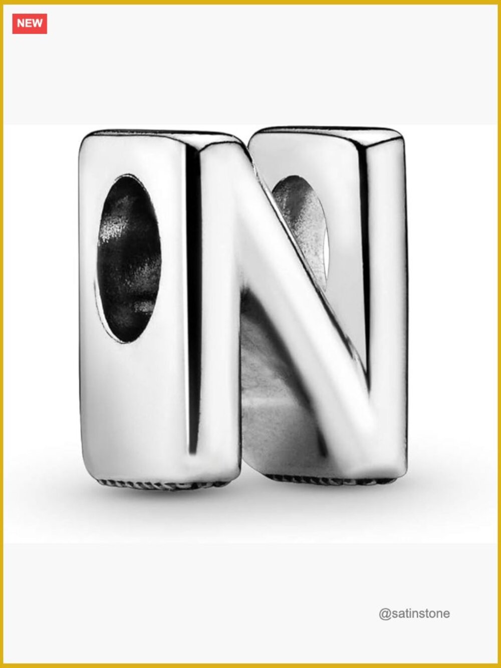 Sterling Silver Letter Charm Bead for Pandora Bracelets